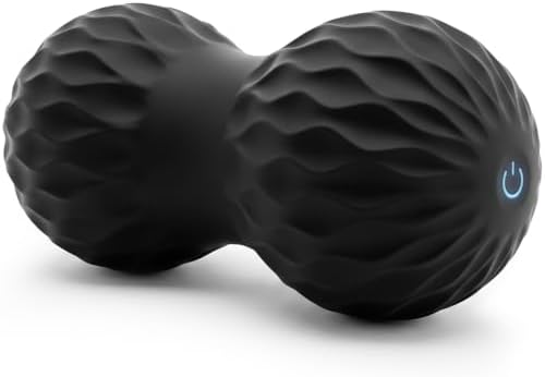 Rechargeable Peanut Massage Ball, Soft Portable Body Massage Roller for Foot Neck Shoulder Back, Black