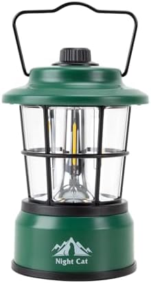 Night Cat LED Camping Lantern: Portable Outdoor Light for Camping Hiking Fishing Picnic Emergency 4xAA Battery Powered (Not Included)