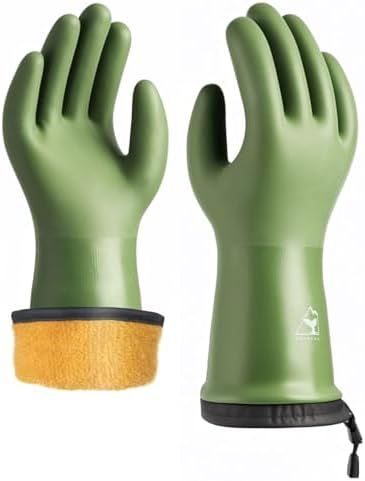 toolant 100% Waterproof Winter Work Gloves with Grip, Fleece Lined