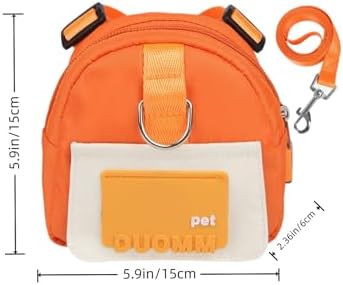 Dog Backpack with Leash, Built-in Poop Bag Dispenser, Adjustable Pet Backpack Harness, Suitable for Small and Medium Dogs, Puppies for Travel, Hiking and Daily Walking. (Orange(Fit:15-30lb))