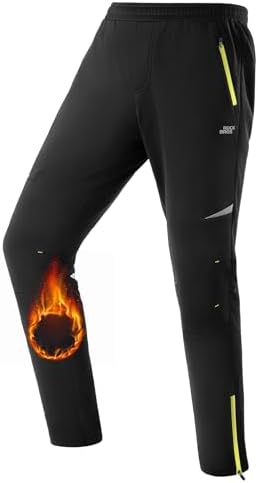 ROCKBROS Men's Thermal Cycling Pants, Fleece Lined Winter Bike Tights