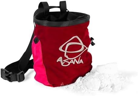 Chalk Bag for Rock Climbing & Bouldering with Waist Belt, Brush Loop, Fleece Liner, Cord Lock Enclosure - Complete with Hamster Ball Chalk Holder