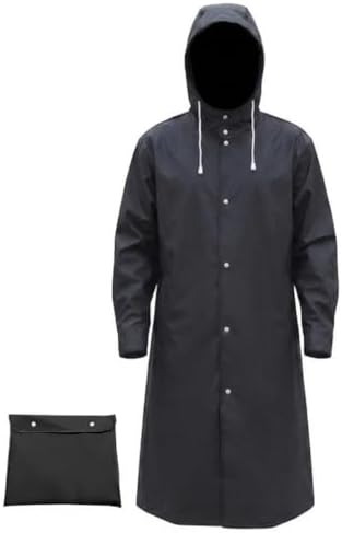 Men's Reusable EVA Raincoat Long Waterproof Trench Coat