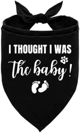 I Thought I Was The Baby Dog Bandana - Pregnancy Announcement Triangle Scarf for Large Dogs (L)