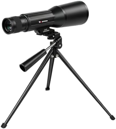 12X62 HD Monocular Telescope with Tripod for Adults Bird Watching, Black