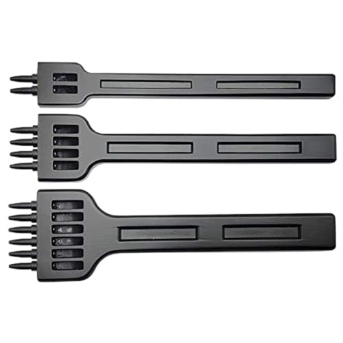 4mm 2/4/6 Claw Tooth Leather Stitching Chisels Round Hole Punching Tool Set for DIY Leather Craft