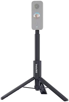 Insta360 2-in-1 Invisible Selfie Stick + Tripod, Aluminum Alloy Invisible Pole and Tripod, Compatible with Insta360 Ace, Ace Pro, Ace Pro 2, GO Ultra, GO 3S, ONE X2, X3, X4, X5 Action Cameras, Black