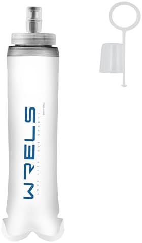 WRELS Soft Flasks Soft Running Water Flask Collapsible Soft Water Bottles Small BPA-Free for Sports Hiking Hydration Pack 500 ml/17oz，300 ml/10oz（500ml,blue）