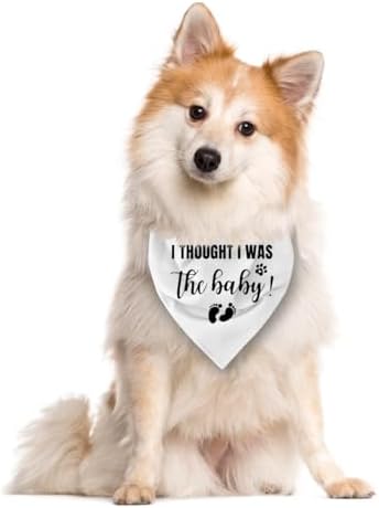 I Thought I Was The Baby Dog Bandana - Pregnancy Announcement Triangle Scarf for Large Dogs (L)