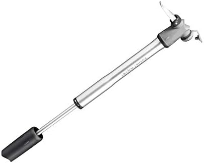 Topeak Pocket Rocket Bike Mini Hand Pump, Compact, High-Pressure for Road Bikes, 160 PSI/11 Bar, Aluminum Barrel, Dual-Density Handle, Integrated Dust Cap and Side Mount Bracket (Silver/Black)