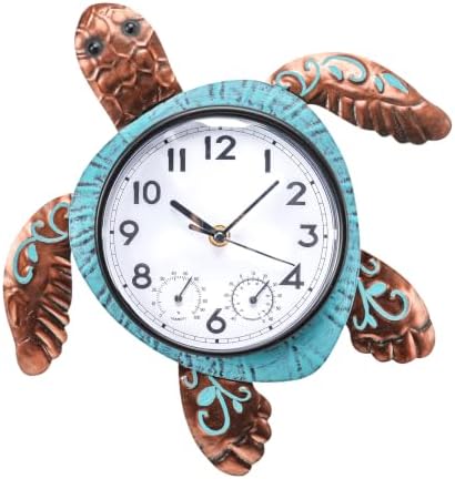 MUMTOP Turtle Outdoor Clock Waterproof for Patio Pool Garden Home