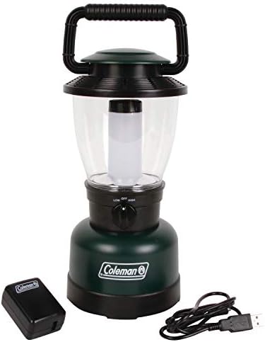 Coleman Rugged Rechargeable 400 Lumens LED Lantern, Impact & Water-Resistant Lantern with USB Charging Port, Lifetime LEDs Never Need Replacing
