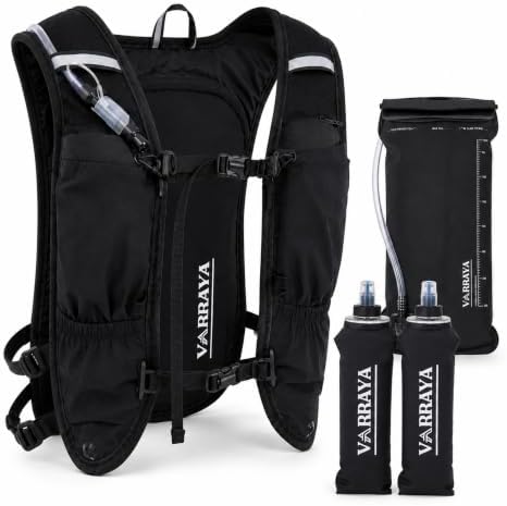 Hydration Running Backpack Vest with 1.5L Water Bladder & 2 Soft Flasks