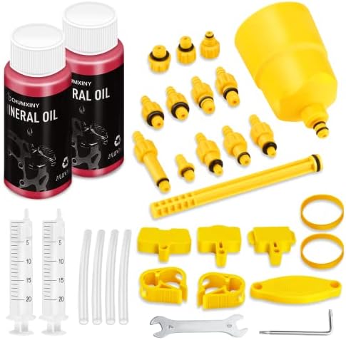 CHUMXINY Brake Bleed Kit for SHIMANO, TEKTRO Hydraulic Disc Brakes, Including High Performance Mineral Brake Fluid (120ml)