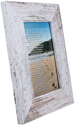 Dicksons Footprints Distressed White 9 x 7 Inch Wood Wall or Tabletop Picture Photo Frame