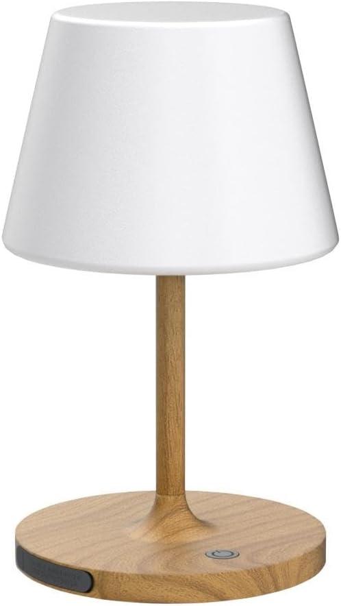 WEILAILUX Outdoor Table Lamp, Shower Lamp Waterproof (Wood Grain H9.6in)