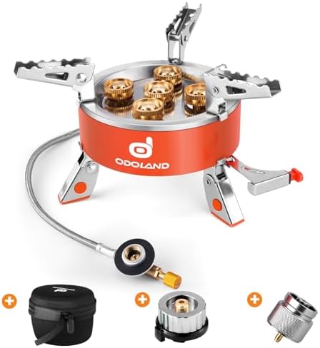 Odoland 9000W Portable Camping Stove Lightweight Camp Stove Collapsible Backpacking Stove with EVA Box for Outdoor Camping Cooking Hiking and Picnic