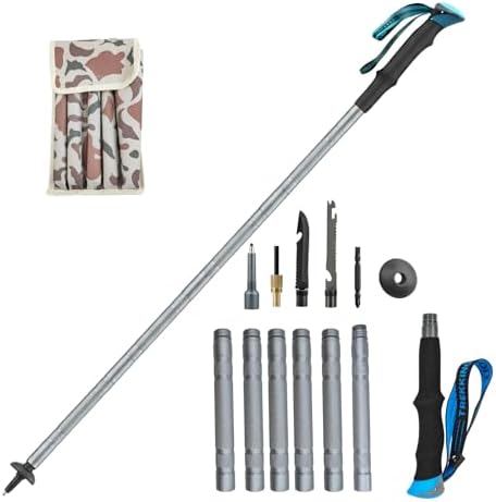 Multi-Functional Ultralight Trekking Pole, Tactical Walking Stick, Collapsible Trekking Hiking Pole (fits 4'7" - 6'3")