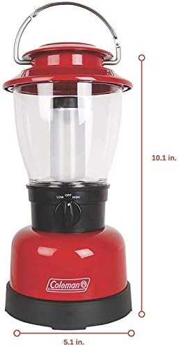 Coleman 400L LED Lantern, Water & Impact-Resistant Lantern with Carry Handle, Lifetime LED Lights Never Need Replacing, 4D Battery not Included