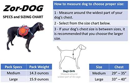 Saddlebag Back Pack & Harness Combo for Dogs 30-100+ lbs. Perfect for Travel, Trail Hiking, & Camping. Reflective, Lightweight, & Comfortable. Comes with Two Collapsible Bowls (Large, Orange)