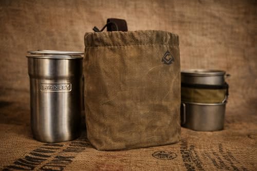 Campcraft Outdoors 24oz Cookset Bag, Waxed Canvas Hiking Stove Bag