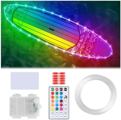 22 Ft Kayak Paddle Board Lights, Battery Operated Led Boat Interior Lights with Remote Control, 16 Light Colors & 7 Modes Waterproof Led Light for Boats Kayak Yacht Pontoon