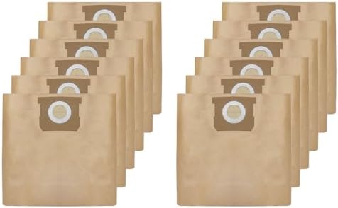 12 Pack 19-3100 Shop Vac Bags Compatible with Stanley 5-6 -8 Gallon wet dry vacuum.