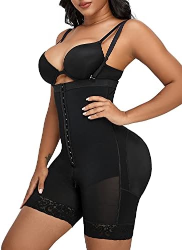 YIANNA Fajas Colombianas Postpartum Tummy Control Shapewear for Women Body Shaper Girdles Butt Lifter Compression Garment with Zipper Crotch, YA7243-Black-3XL