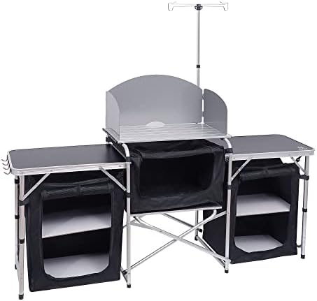Nice C Camping Kitchen Table, Folding Cook Table, Cook Station (Silver)