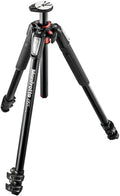 Manfrotto 055 Aluminum 3-Section Tripod with Horizontal Column (MT055XPRO3),Black