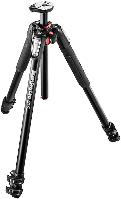 Manfrotto 055 Aluminum 3-Section Tripod with Horizontal Column (MT055XPRO3),Black