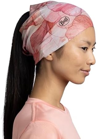 Buff CoolNet UV Half Neck Gaiter, UPF 50 Sun Protection, Breathable, Cooling Bandana, Versatile, Quick Dry Face Mask, Senia Azalea, Adult Size