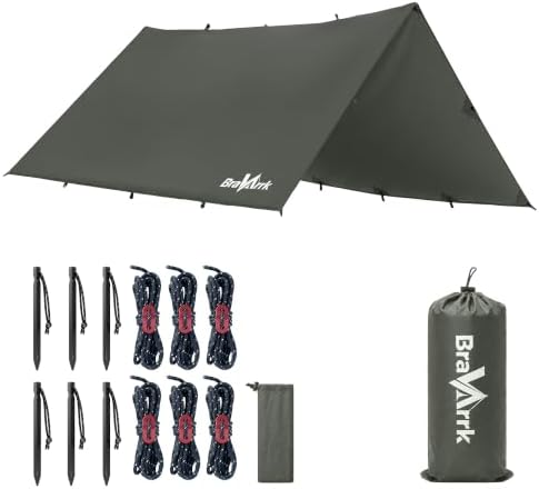 Waterproof Camping Tarp Shelter Awning Hammock Tarp 10x10Ft
