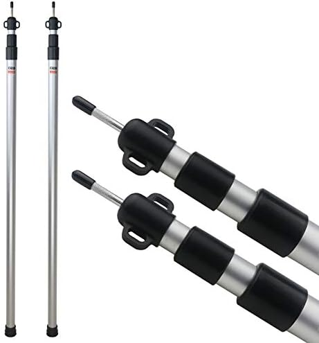 Sunnyglade 2 Pcs Adjustable Tarp Poles Telescoping Rods Aluminum Silver