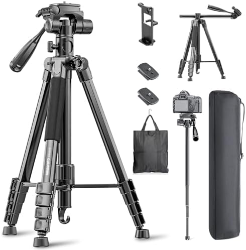 CAMBOFOTO 73" Camera Tripod and Monopod with Horizontal Central Axis