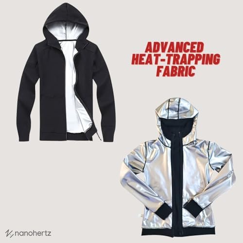 Sauna Jacket Top Sweat Suit Shirt Hoodie Workout Exercise Men