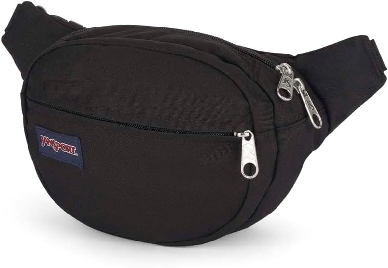 JanSport Fifth Avenue Fanny Pack Crossbody Bags for Women, Men - Stylish, Durable Waist Bag with Adjustable Belt, Main Zippered Pocket, Quick Stash Pocket, Travel Essentials, Black
