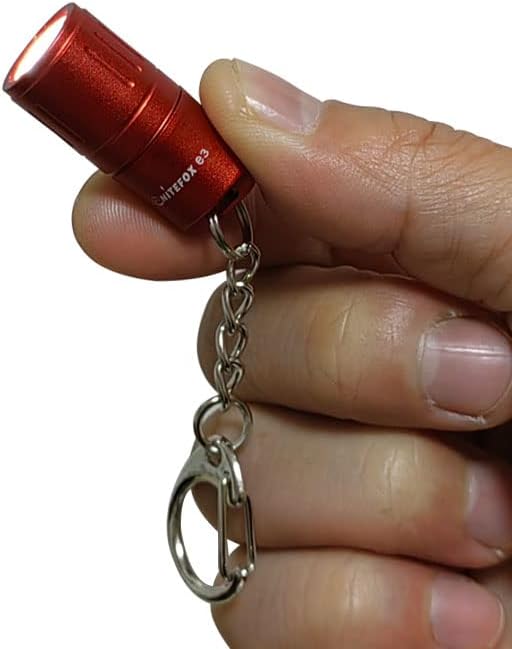 e3 Mini Small Bright Keychain Flashlight 100 lumens Long Lifetime Waterproof EDC Light for Everyday Dog Walk Sleeping Reading Nice Gift for Parents or Friends(Color Steel)