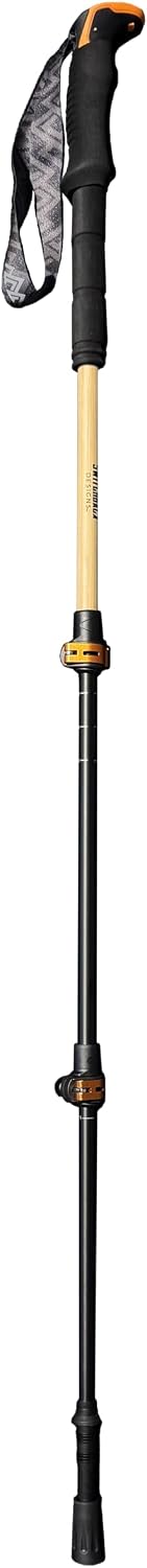 GOODE Bamboo Trekking Poles – Lightweight Adjustable Hiking Poles with Natural Bamboo Shaft, Cork Grip & Tungsten Tip – Collapsible Walking Sticks for Hiking, Backpacking & Travel