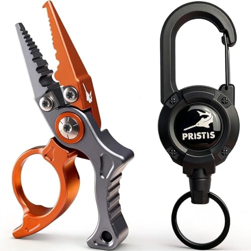 Pristis Micro Pocket Pliers with Zinger Retractor, Aluminum Multi Tool