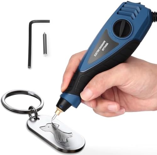 Engraver Pen, 25W 6 Speed Engraving Pen for Metal, Wood, Glass and Plastic, Handheld Engraving Etching Tool with Tungsten Carbide Steel Bit and Hex Key
