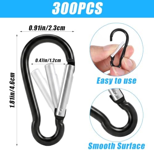 Dimeho 300pcs 1.8" Carabiner Clip Spring Snap Small Hooks Keychain Clip