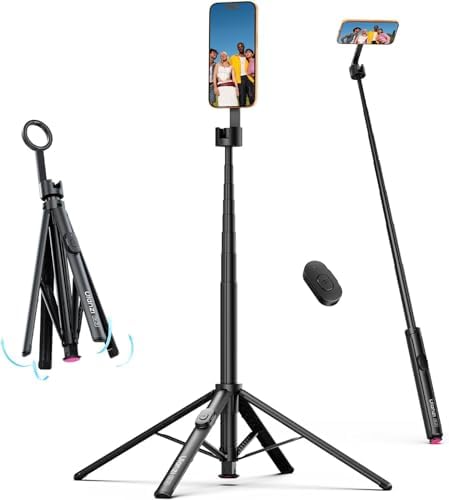 ULANZI 71" Magnetic Phone Tripod, Auto Open & Close Selfie Stick w Remote