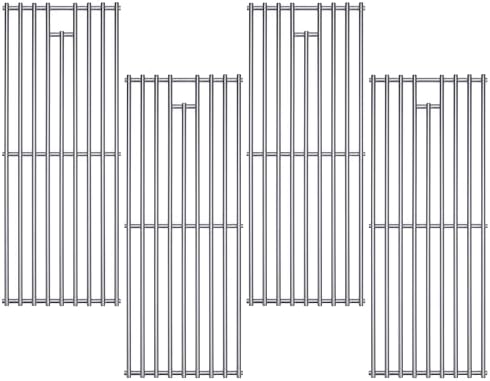 4 Pack 7mm Process Upgrade Stainless Steel BBQ Grill Grates Replacement Parts for Bull 16517 18248 LP, 18249 NG,BBQ Angus,Brahma, Lonstar Select, Outlaw Steer Premium, Lonestar Select,7 Burner Premium