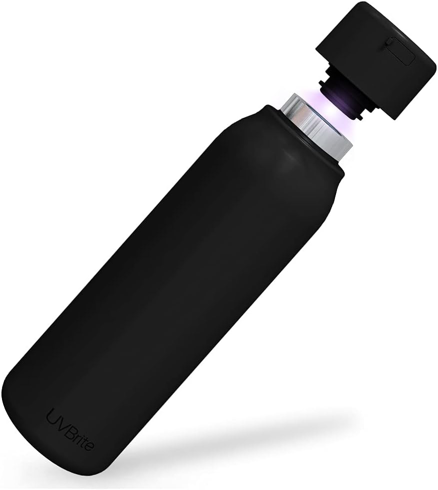 UVBRITE Go Self-Cleaning UV Water Bottle - 6 Bottles 18.6 oz Insulated Stainless-Steel Rechargeable Reusable Bottle Push Button Sterilization Travel Friendly