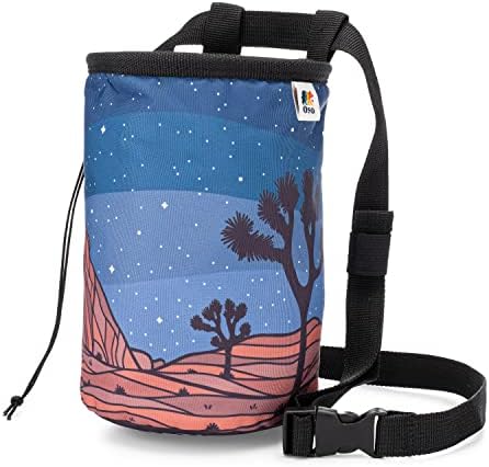 Oso Supply Co - Waxed Canvas Climbing Chalk Bag for Adults and Kids, Drawstring Closure, Adjustable Waist Belt, Indoor/Outdoor Training, Rock Climbing, Bouldering, Weightlifting