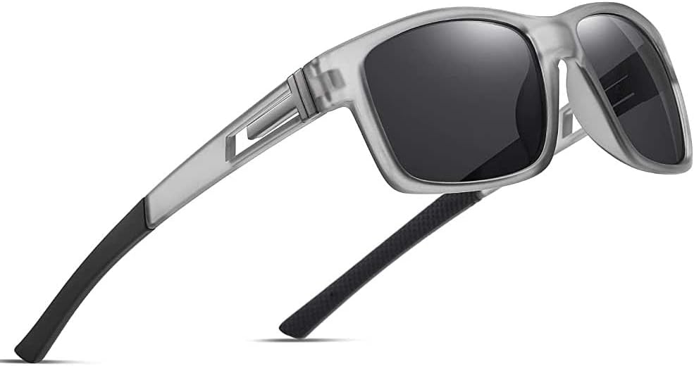 suoso Polarized Sports Sunglasses for Men: UV400 Protection Glasses Wrap Around Goggles for Driving Fishing
