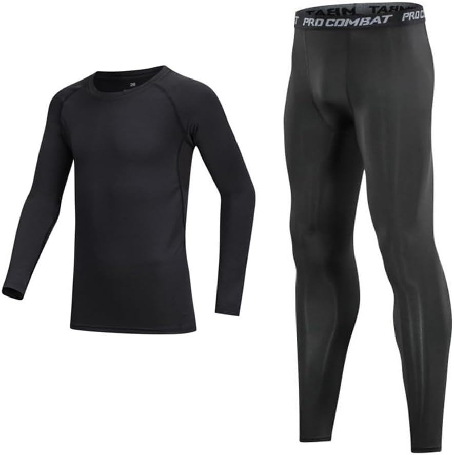 Men's fitness suit quick drying printed leggings long sleeved high stretch training pants sports two-piece set