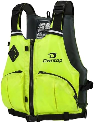 Owntop Women & Men Swim Vest for Kayaking & Paddle Sports, Adjustable Swimming Vest for Adult, Large Armhole Swim Jacket with Waist Strap for Fishing & Boating