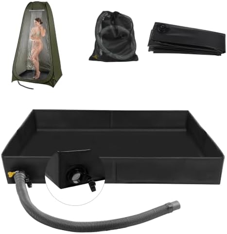 InkTrail Portable Camping Shower Pan 32" x 32" with Detachable Hose
